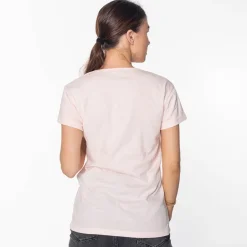 Online Różowa damska koszulka z nadrukiem Bluzki / Koszule / Koszulki