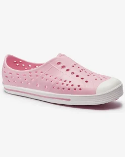 Online Różowe ażurowe dziecięce gumowe trampki Jiteri Dziewczęce