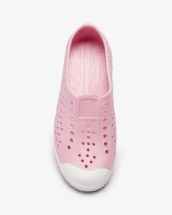 Online Różowe ażurowe dziecięce gumowe trampki Jiteri Dziewczęce