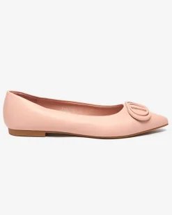 Best Różowe baleriny damskie w szpic z ozdobą na nosku Manico Buty Na Wielkie Wyjście|Baleriny Klasyczne