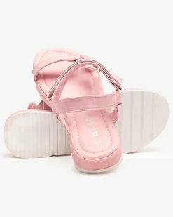 Online Różowe damskie płaskie sandały Hereris Sandały Płaskie