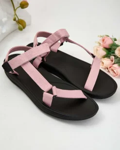 Best Różowe damskie sportowe sandały Tatags Sandały Płaskie