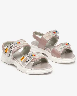 Clearance Różowe dziecięce sandałki zapinane na rzepy Keris Dziewczęce