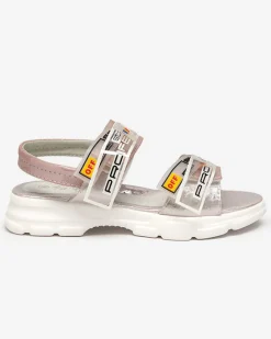 Clearance Różowe dziecięce sandałki zapinane na rzepy Keris Dziewczęce