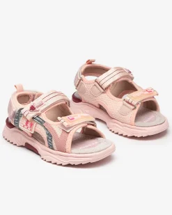 Różowe dziecięce sandałki zapinane ma rzepy Ceteris Dziewczęce