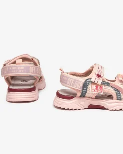 Różowe dziecięce sandałki zapinane ma rzepy Ceteris Dziewczęce