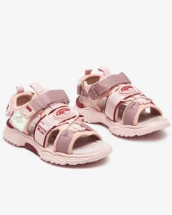 Różowe dziewczęce sandały na rzepy Roserro Dziewczęce