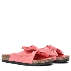 Sale Różowe klapki z kokardką Summer Blow Klapki Płaskie
