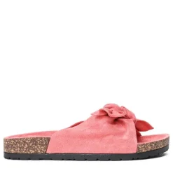 Sale Różowe klapki z kokardką Summer Blow Klapki Płaskie