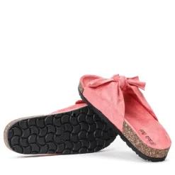 Sale Różowe klapki z kokardką Summer Blow Klapki Płaskie
