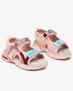 Hot Różowe sandałki dziewczęce z holograficznymi wstawkami Heilol Dziewczęce