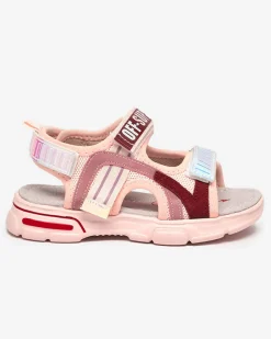 Hot Różowe sandałki dziewczęce z holograficznymi wstawkami Heilol Dziewczęce