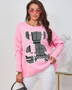 Clearance damski sweter z misiem Swetry