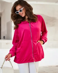 Discount Rozpinana bluza z kapturem damska Bluzy