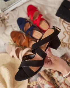 Best Sandałki damskie na słupku Bavvo Buty Na Wielkie Wyjście|Sandały Na Słupku