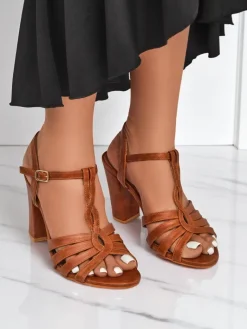 Discount Sandałki damskie na słupku Daffi Elegance Buty Na Wielkie Wyjście|Sandały Na Słupku