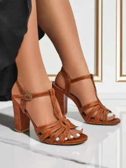 Discount Sandałki damskie na słupku Daffi Elegance Buty Na Wielkie Wyjście|Sandały Na Słupku