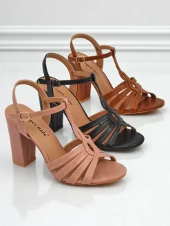 Discount Sandałki damskie na słupku Daffi Elegance Buty Na Wielkie Wyjście|Sandały Na Słupku