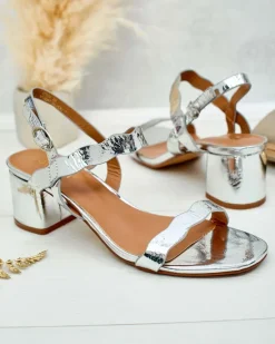 Outlet Sandałki damskie na słupku Leevo Buty Na Wielkie Wyjście|Sandały Na Słupku