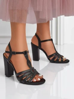 Sale Sandałki damskie na słupku Daffi Elegance Buty Na Wielkie Wyjście|Sandały Na Słupku