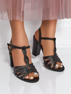 Sale Sandałki damskie na słupku Daffi Elegance Buty Na Wielkie Wyjście|Sandały Na Słupku