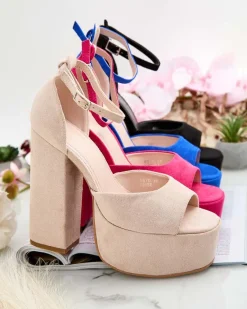 New Sandały damskie na słupku Piovias Buty Na Wielkie Wyjście|Sandały Na Słupku