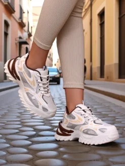 Sneakersy damskie lakierowane Leysi Damskie Sneakersy