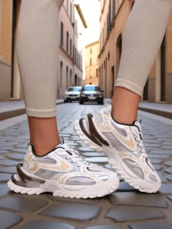 Sneakersy damskie lakierowane Leysi Damskie Sneakersy