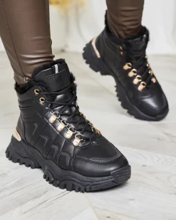 New Sneakersy damskie z futerkiem w kolorze m Megigna Damskie Śniegowce|Botki Na Płaskim Obcasie