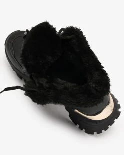 New Sneakersy damskie z futerkiem w kolorze m Megigna Damskie Śniegowce|Botki Na Płaskim Obcasie