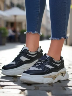 Outlet Sneakersy damskie na grubszej podeszwie Lesalli Damskie Sneakersy