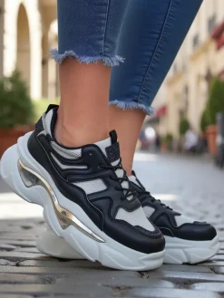 Outlet Sneakersy damskie na grubszej podeszwie Lesalli Damskie Sneakersy