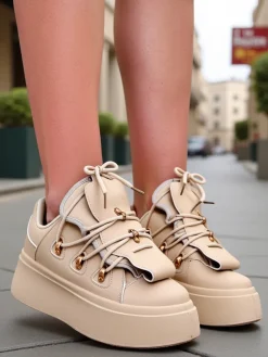 Sneakersy damskie z ozdobnym językiem Domatories Damskie Sneakersy