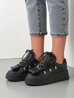 Outlet Sneakersy damskie z ozdobnym językiem Domatories Damskie Sneakersy