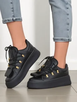 Outlet Sneakersy damskie z ozdobnym językiem Domatories Damskie Sneakersy