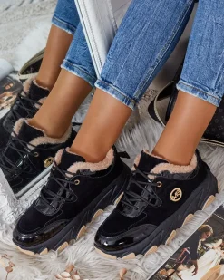 Outlet Sneakersy damskie z ociepleniem Caroz Damskie Ocieplane|Sneakersy