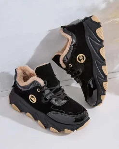 Outlet Sneakersy damskie z ociepleniem Caroz Damskie Ocieplane|Sneakersy