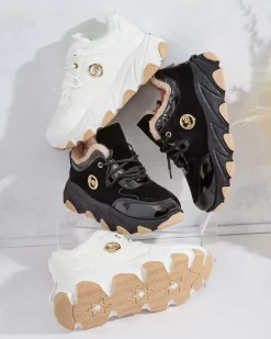 Outlet Sneakersy damskie z ociepleniem Caroz Damskie Ocieplane|Sneakersy