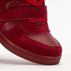 Discount Sneakersy dziewczęce bordowe na krytym koturnie Janomi Dziewczęce