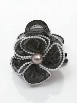 Outlet Spinka do włosów z perłami i kwiatem z tiulu Damskie Akcesoria Do Włosów