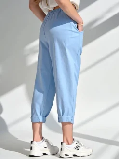 Best Spodnie damskie z wiskozą typu Harem Spodnie Materiałowe