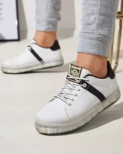 Sale Sportowe buty damskie w kolorze białym z mi wstawkami Asxa Damskie Sneakersy