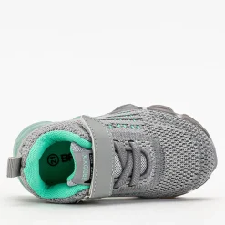 Discount Sportowe buty dziecięce w kolorze szarym z miętowymi elementami Dons Dziewczęce