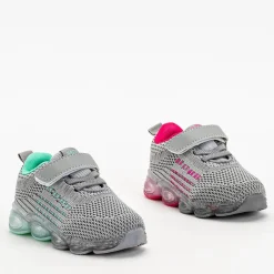 Discount Sportowe buty dziecięce w kolorze szarym z miętowymi elementami Dons Dziewczęce