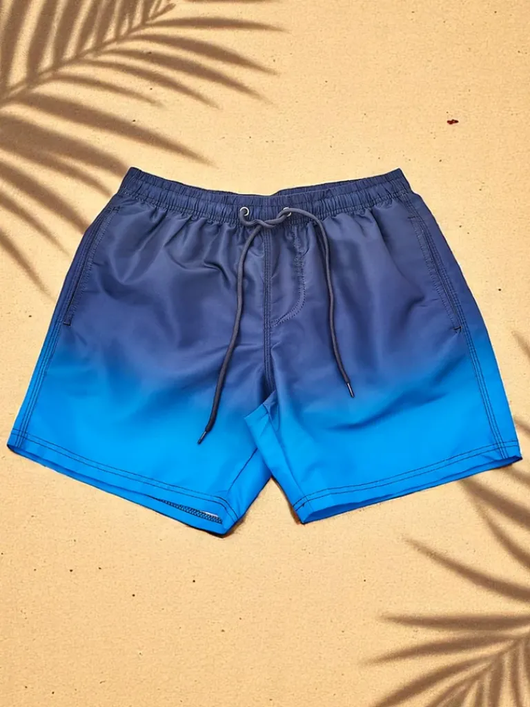 Sportowe męskie krótkie spodenki ombre z ochronną siateczką Spodnie