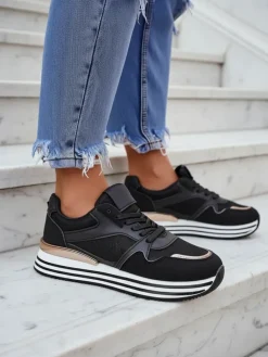 Sale Sportowe sneakersy damskie na platformie Erixo Damskie Sneakersy