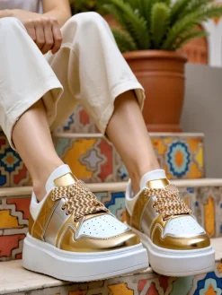 Discount Sportowe sneakersy damskie na platformie Gevigos Damskie Sneakersy