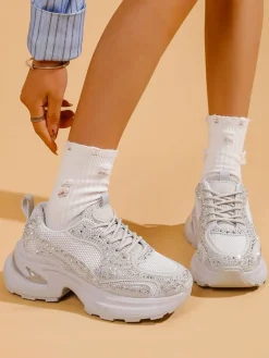 Sportowe sneakersy damskie z cyrkoniami Bloss Damskie Sneakersy