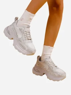 Sportowe sneakersy damskie z cyrkoniami Bloss Damskie Sneakersy