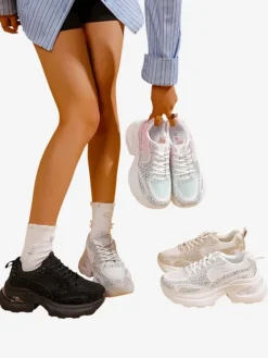 Sportowe sneakersy damskie z cyrkoniami Bloss Damskie Sneakersy